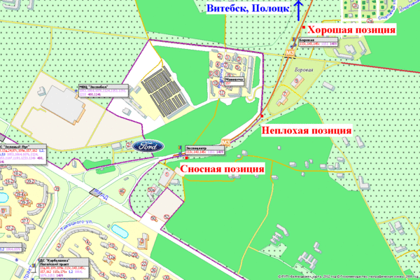 Карта Минска Автостанция Дружная