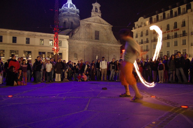 busking with Poi in Clermont-Ferrand October 2006